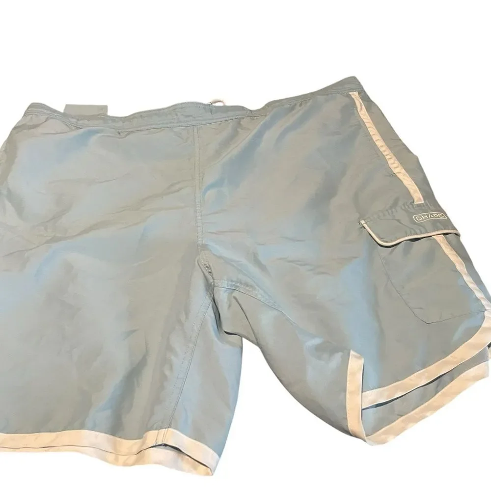 Chaps by Ralph Lauren Light Blue Swim Shorts with White Accents size XL